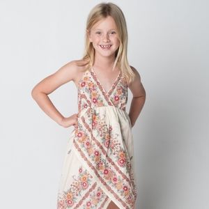 NEW Boho Kids Floral Handkerchief Halter Dress